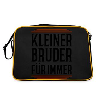 kleiner bruder für immer - Retro Tasche - Schwarz/Gold - Hinten