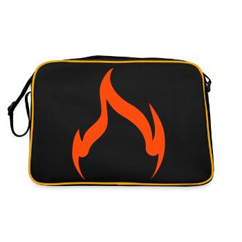 Fire Flame Outline Simple - Retro Bag - black/gold - Back