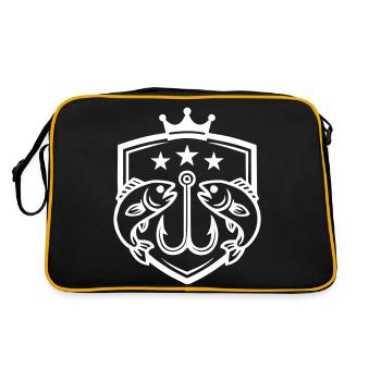 Fish Hook Fish Icon - Retro Bag - black/gold - Back
