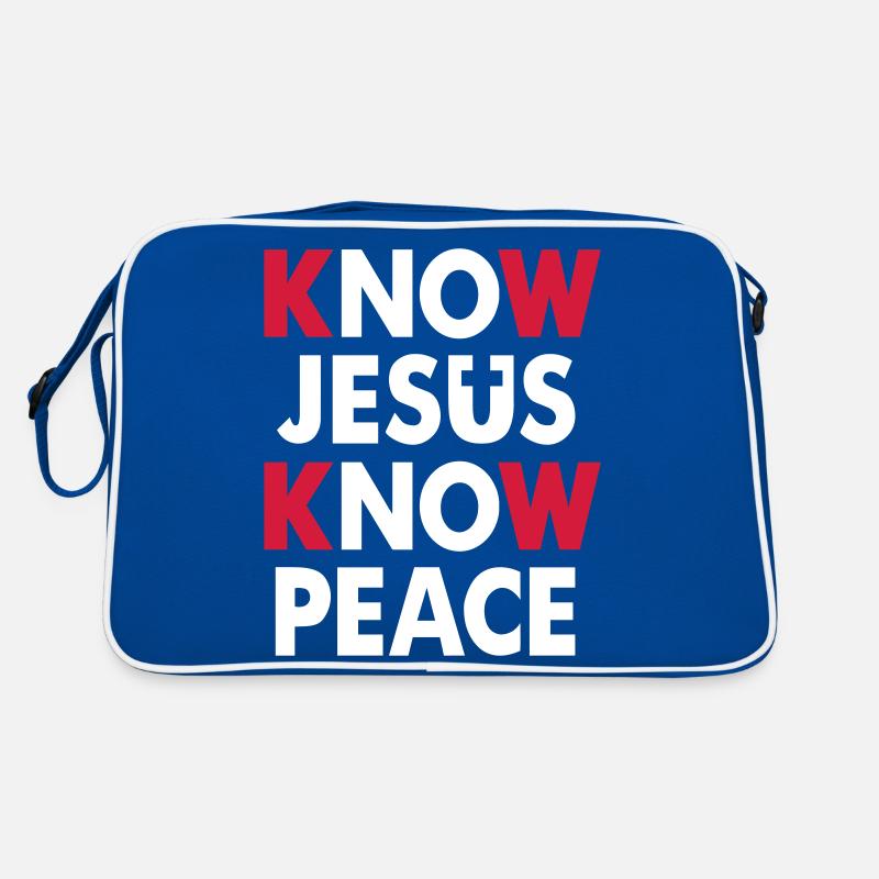 Know Jesus - Know Peace Retro Tasche