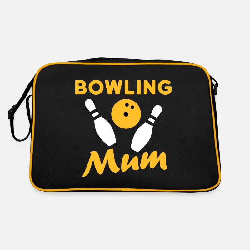 Bowling mum (bowling ball, tipping bowling pins) Retro Bag