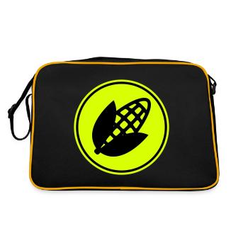 Mais symbol - Retro Tasche - Schwarz/Gold - Hinten