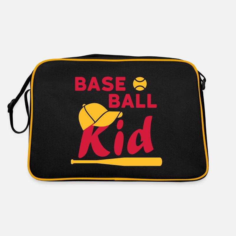 Enfant de baseball (balle de jeu, casquette, batte de baseball) Sac Retro