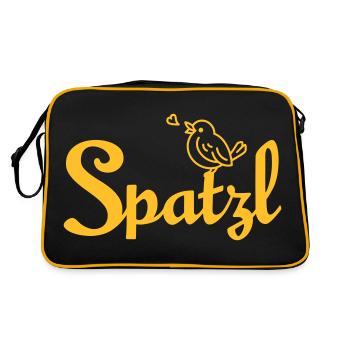 Spatzl - Retro Tasche - Schwarz/Gold - Hinten