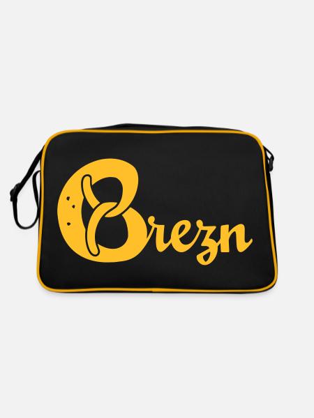 Brezn gelb - Retro Tasche - Schwarz/Gold - Hinten