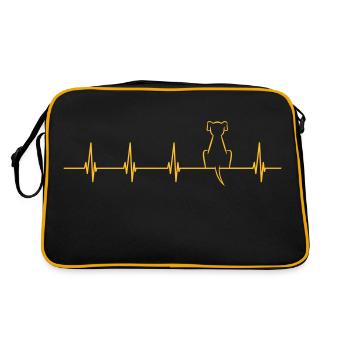 My heart beats for dogs - Retro Bag - black/gold - Back