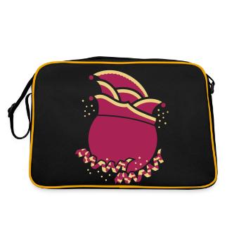 Narrenkappe Kreis - Retro Tasche - Schwarz/Gold - Hinten