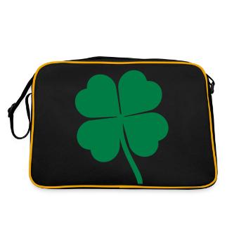 Trèfle à 4 feuilles - 4 leaf clover - Sac Retro - noir/or - Dos