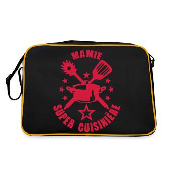 super granny stove utensil logo - Retro Bag - black/gold - Back