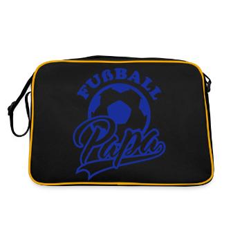 Fußball Papa - Retro Tasche - Schwarz/Gold - Hinten