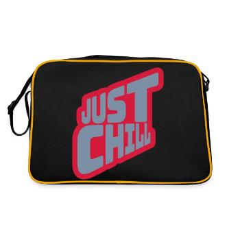 Just Chill Text Logo - Retro Tasche - Schwarz/Gold - Hinten