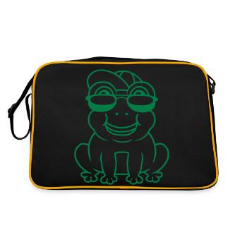 Petit garçon grenouille cool - Sac Retro - noir/or - Dos