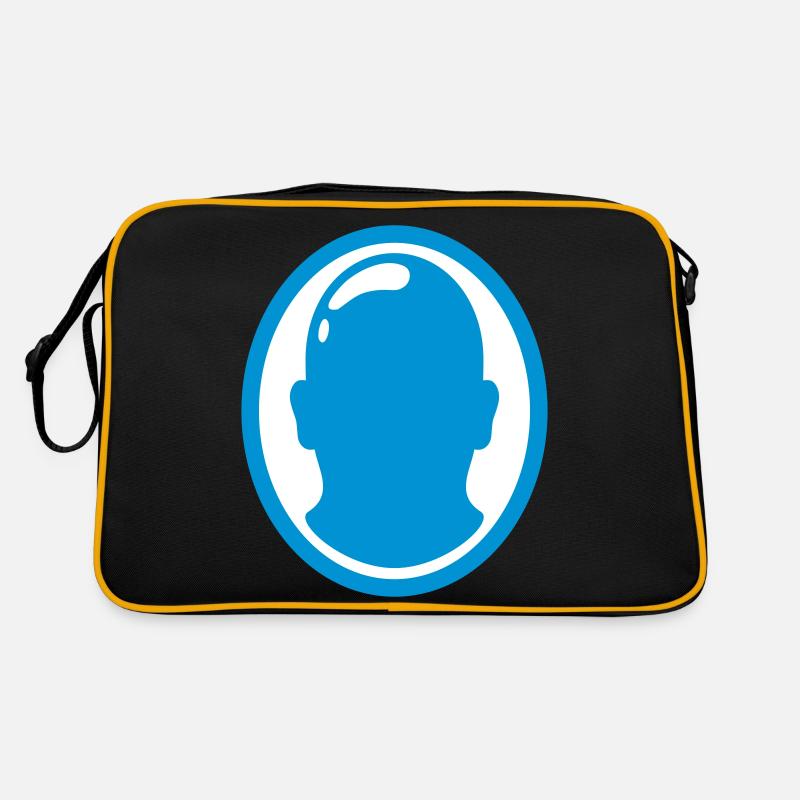 Glatzkopf Mann Logo Design Retro Tasche