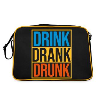 drink drank drunk quote - Retro Bag - black/gold - Back