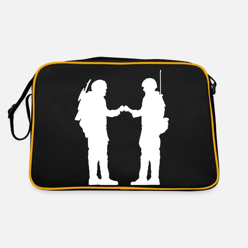 2 Soldiers Greeting War Team Crew Soldier Fighter Retro Bag