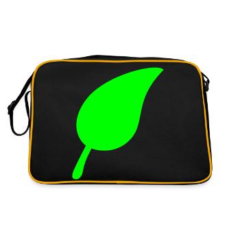 Green Beautiful Leaf Eco Spring Summer Nature - Retro Bag - black/gold - Back