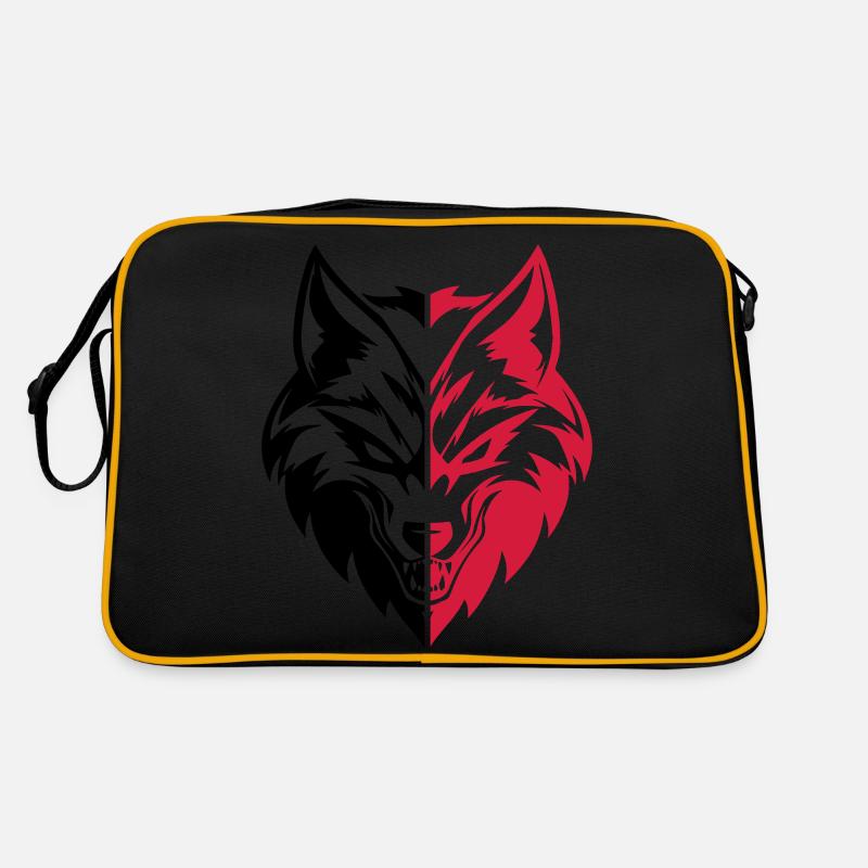 Wolf Kopf Symbol Retro Tasche