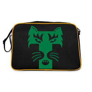 Tiger Lion | Lion Tiger | letter T | Vectorgraphic - Retro Bag - black/gold - Back