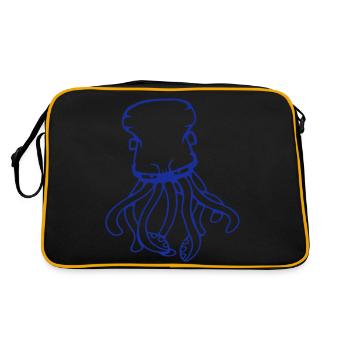 Pieuvre, Pieuvre, Pieuvre, Céphalopode, Calmar géant - Sac Retro - noir/or - Dos