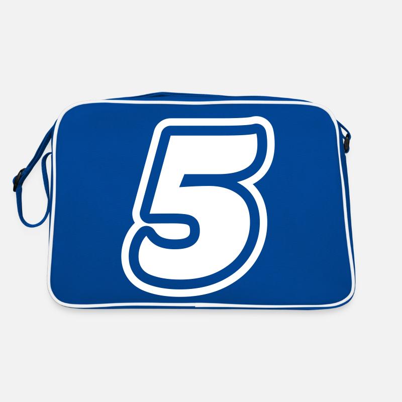 5 Zahl symbol Retro Tasche