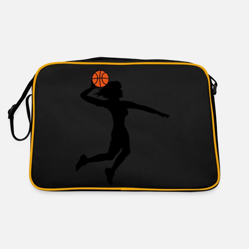 basketball springen dunking dunk frau weiblich mae Retro Tasche