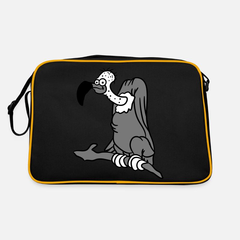 Funny comic cartoon Vulture on branch Retro Bag