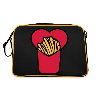 Français Fries Love - Sac Retro - noir/or - Dos