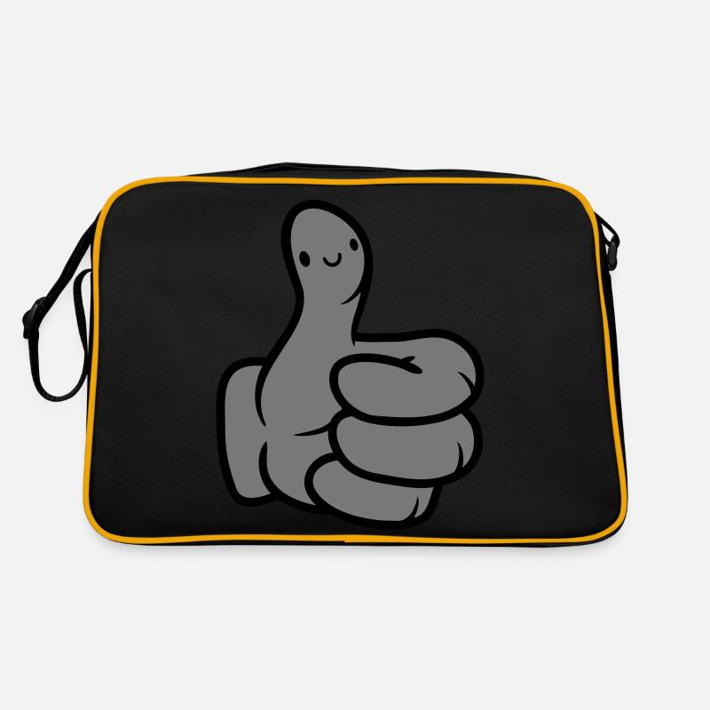 Gesicht Comic Hand Daumen Retro Tasche