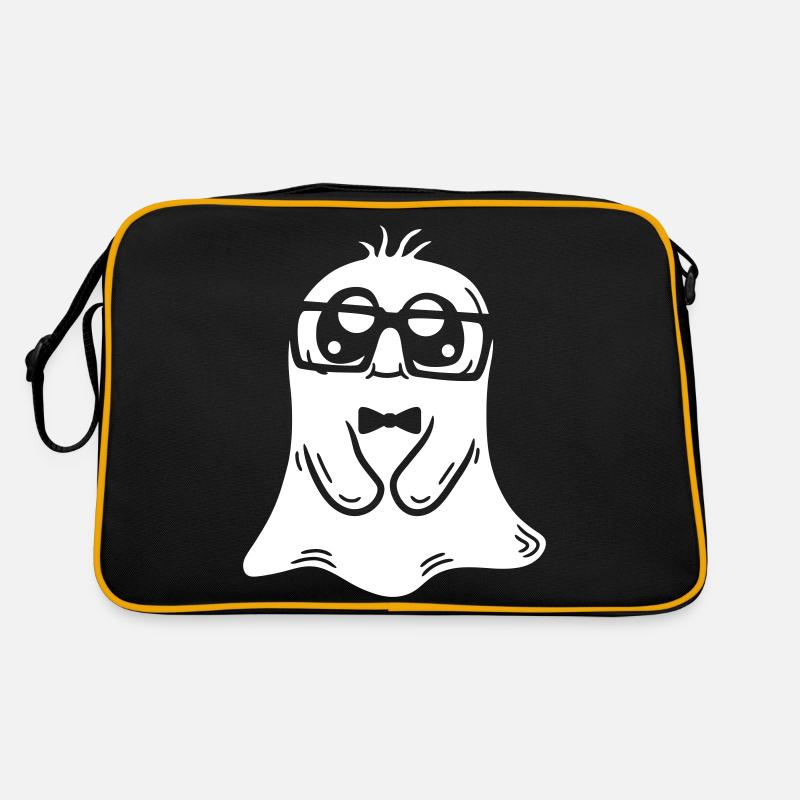 Horn-rimmed glasses nerd ghost comic Retro Bag