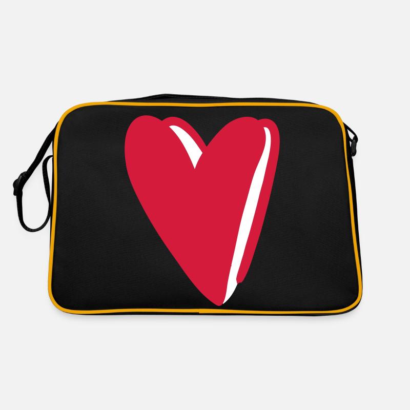 Großes rotes Herz Retro Tasche