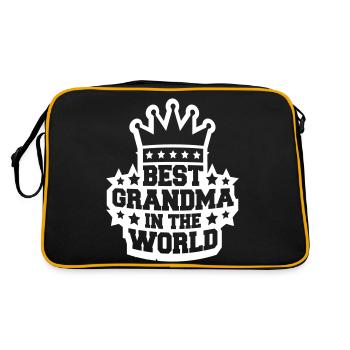 Meilleure grand-mère dans le monde Couronne Reine Logo - Sac Retro - noir/or - Dos
