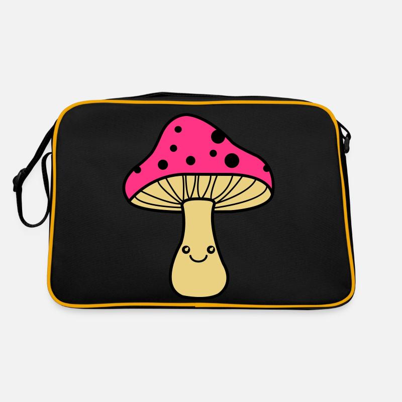 pilz comic - Retro Tasche - Schwarz/Gold