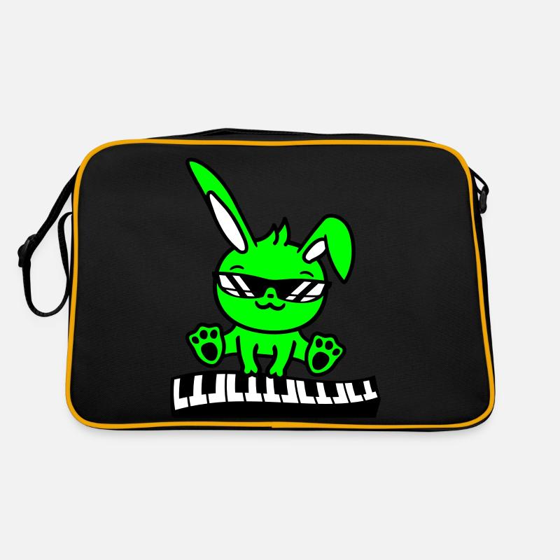 Easter Bunny Rabbit Cute Piano Keyboard Playing Retro Bag