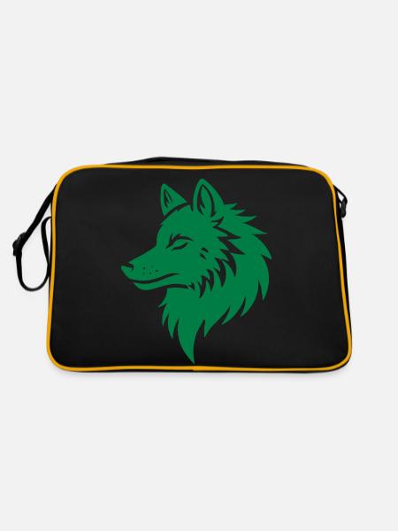 wolf - Retro Tasche - Schwarz/Gold