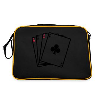 Poker - Karten - Retro Tasche - Schwarz/Gold - Hinten