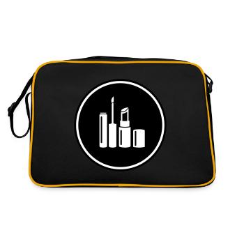 Icône Maquillage Cosmétiques - Sac Retro - noir/or - Dos