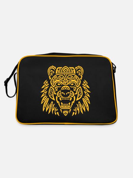 Bear Head : Tribal Majesty - Retro Bag - black/gold - Back