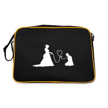 Couple de mariage Jeunes mariés Drôle - Sac Retro - noir/or - Dos