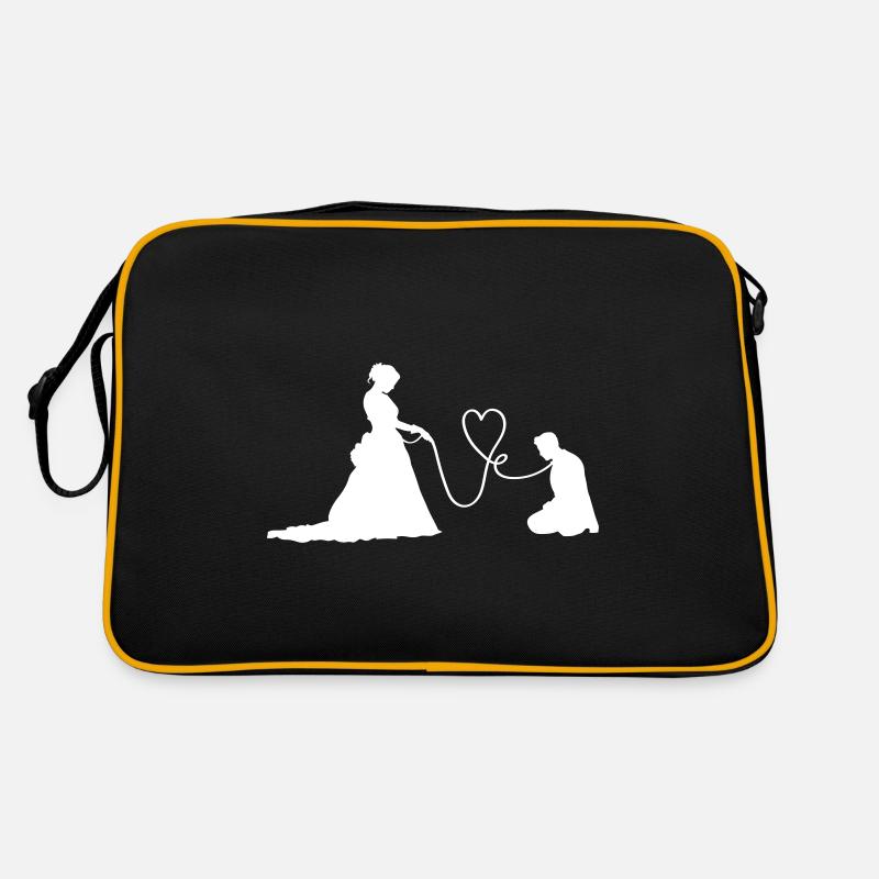 Hochzeit Paar Brautpaar Lustig Retro Tasche