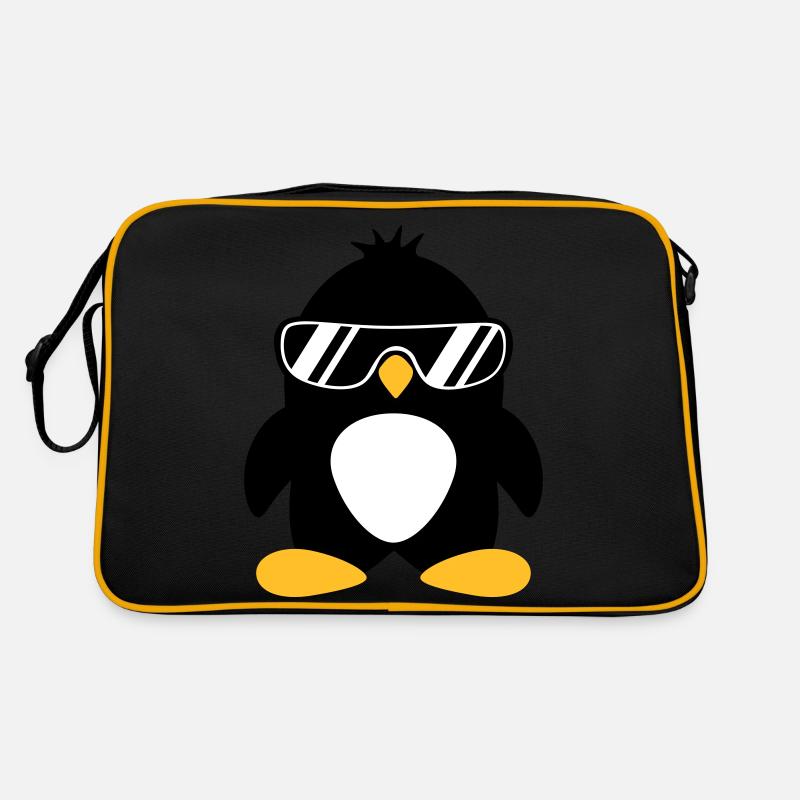 Cool oiseau pingouin chef mignon avec des lunettes de soleil Sac Retro