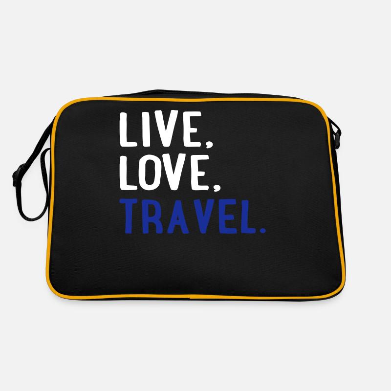 Reisen - Retro Tasche - Schwarz/Gold