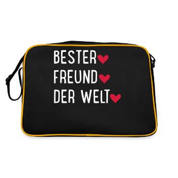 Freund - Retro Tasche - Schwarz/Gold - Hinten