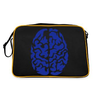 cerveau vue dessus dessin - Sac Retro - noir/or - Dos