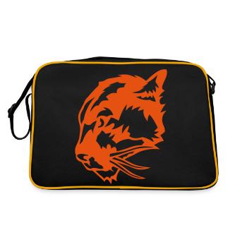 cougar wild animal mouth - Retro Bag - black/gold - Back