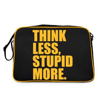 WENIGER DUMM DENKEN MEHR - Retro Tasche - Schwarz/Gold - Hinten