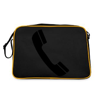 Telefon - Retro Tasche - Schwarz/Gold - Hinten