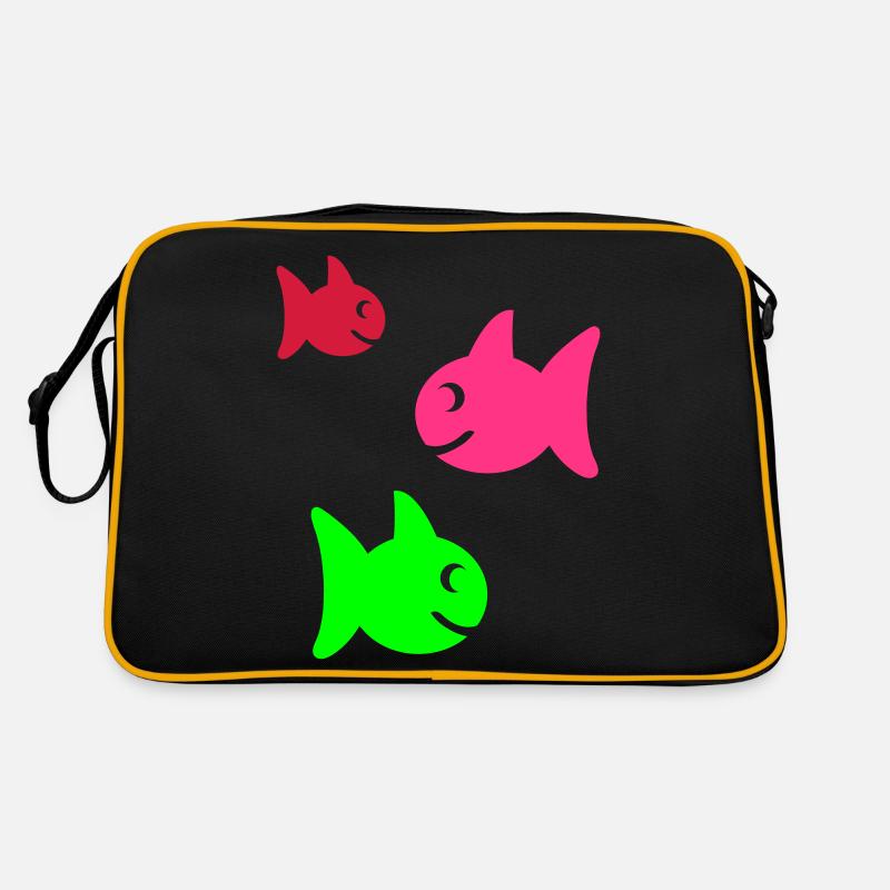 poisson - Sac Retro - noir/or