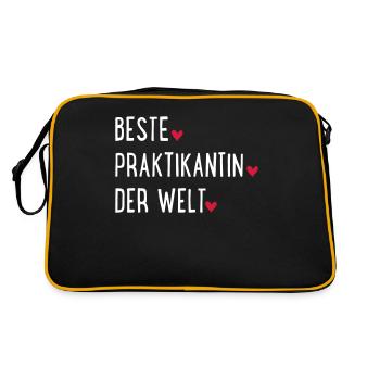 beste praktikantin - Retro Tasche - Schwarz/Gold - Hinten