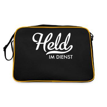 Held im Dienst - Retro Tasche - Schwarz/Gold - Hinten