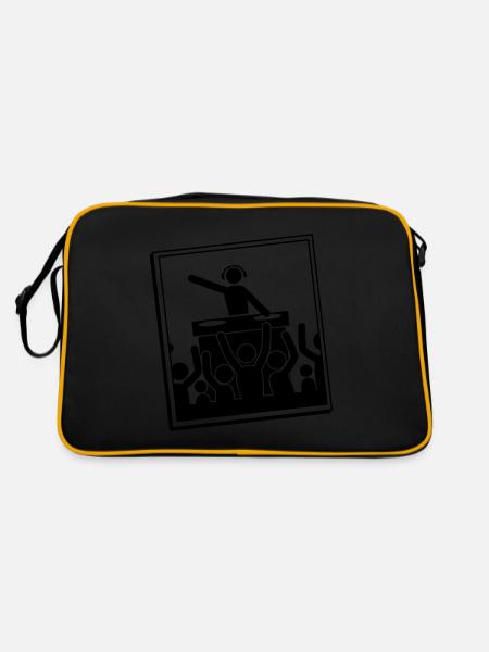 dj party - Retro Tasche - Schwarz/Gold - Hinten